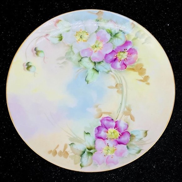 Vintage Imperial PSL Empire China Purple Floral Gold Trim Plate 7.5”D - Picture 3 of 8